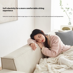 Internet Celebrity Modern Simple Square Nordic Cream Sofa <strong>Set</strong> Bean <strong>Curd</strong> Block Technology Fabric Sponge for Small Apartment - Product Image 4