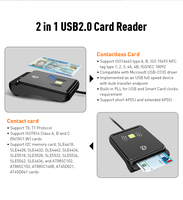 Lectores de Tarjetas de Control de Acceso RFID NFC Sin Contacto ZOWEETEK y Lector de Tarjetas con Chip IC Inteligente de Contacto, Lector y Grabador de Tarjetas Bancarias/de Crédito