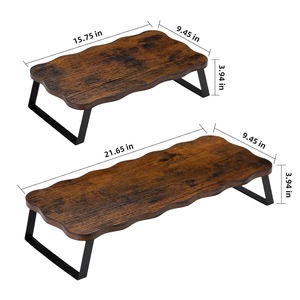 Solid Wood Laptop <b>Stand</b> 15.75x9.45 In And 21.65x9.45 In Retro Black <b>Desktop</b> Monitor Riser For Laptops - Product Image 1