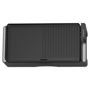 Plancha eléctrica con drenaje de aceite inclinado y temperatura ajustable para una dieta saludable sin grasas, máquina para asar en interiores. - Product Image 2