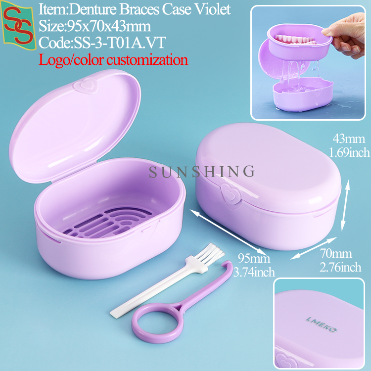 T01A Denture Braces Case Light Violet