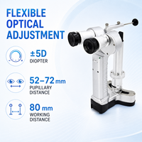 Microscope de haute qualité 10X et 16X, lampe à fente ophtalmique LED portable pour clinique vétérinaire et examen oculaire en clinique