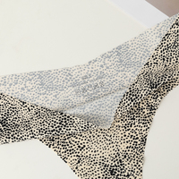 Culotte string sans couture et respirante pour femmes, taille basse, imprimé léopard, sexy, soie glacée, sans trace, grande taille