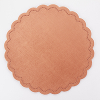 2025 décoration de la maison populaire forme de fleur faux cuir napperon PVC tapis de table rond