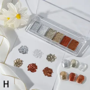 Polvo de Uñas Metálico Estilo Aurora Ultra Brillante de 6 Colores, Polvo Mágico de Espejo con Efecto Cromo y Cristal - Product Image 3