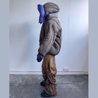 Veste d'hiver personnalisée pour hommes avec capuche surdimensionnée amovible coupe-vent en coton et tissu de nylon de haute qualité