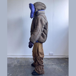 Piumino invernale da uomo personalizzato con cappuccio Over-size rimovibile giacca a vento imbottita in Nylon con scocca in cotone - Product Image 6