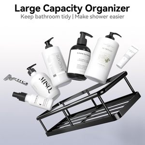 Portaoggetti <span class=keywords><strong>angolare</strong></span> per <span class=keywords><strong>doccia</strong></span> in acciaio inossidabile, senza foratura, adesivo, set da 5 pezzi per bagno - Product Image 5