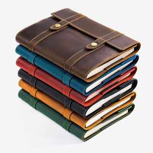 Handmade <b>A5</b> Refillable Genuine Leather Journal Notebook for Education Automotive Travel Agency with Card Slot Writing <b>Diary</b> - Product Image 1