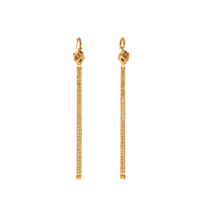ต่างหูแฟชั่นแบบห้อย ชุบทอง PVD สแตนเลสสตีล 316L ทนทาน ดีไซน์พู่ยาว - Product Image 2