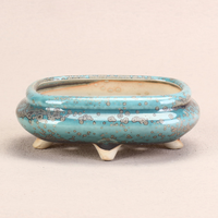 Pot en céramique émaillé turquoise, écologique, durable, en sable violet, petit pot à succulentes avec trou de drainage, pour la maison, le jardin, le bureau, les bonsaïs