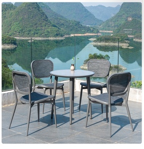 Newest Outside French Rattan Bistro <b>Chair</b> Outdoor <b>Dining</b> Furniture Custom Bistro Pe Rattan Textile Garden Cafe <b>Chair</b> - Product Image 1