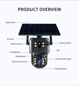 Güneş 2 Lens hareket algılama otomatik izleme PTZ tam renkli gece görüş İki yönlü ses ağ güvenlik kamera - Product Image 6