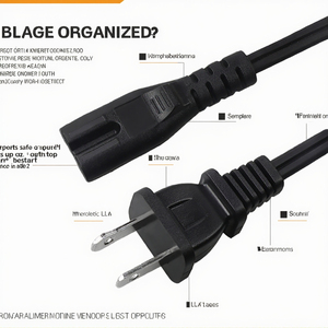 สายไฟรูปเลข 8 ยาว 1 เมตร ได้รับการรับรองมาตรฐาน NRTL ของสหรัฐอเมริกา หัวต่อ C7/C8 วัสดุ PVC/ยาง รองรับกระแสไฟ 15A สำหรับอุปกรณ์อุตสาหกรรม บ้าน/สำนักงาน/การแพทย์ - Product Image 3