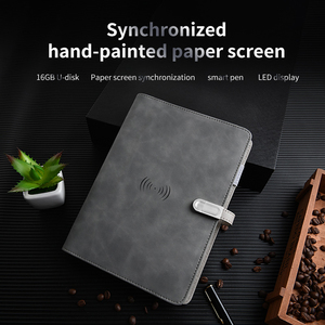 Diario a la venta, bolígrafo inteligente, aplicación de almacenamiento, <span class=keywords><strong>agenda</strong></span> A5 con Banco de energía, logotipo de iluminación LED personalizado, cargador inalámbrico, diario, cuaderno - Product Image 6