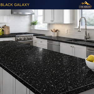 Losa de Granito Negro Galaxia |   Piedra de Granito Negro Natural Pulido para Encimeras y Pisos |   Calidad de Exportación - Product Image 4