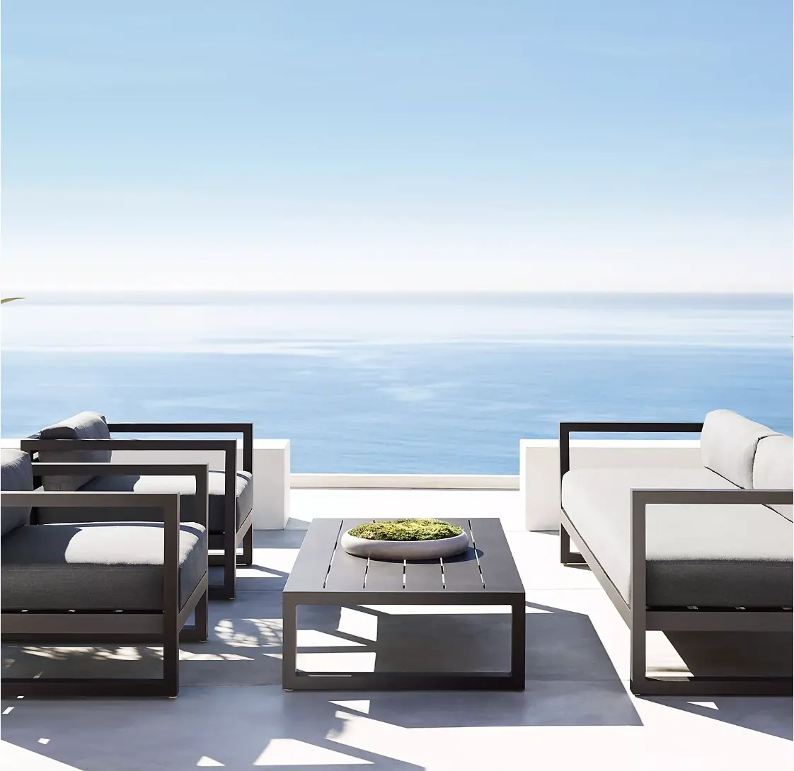 Semplice e moderno di alluminio open-air tessuto divano per esterni patio esterno balcone mobili da giardino