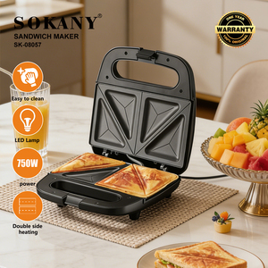 Sokany - Máquina para Hacer Snacks |   Máquina para hacer sándwiches rellenos, gofres y paninis |   Placas Antiadherentes Extraíbles |   Genial - Product Image 1