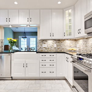 Vitrinas de madera de arce sólido, paquete plano clásico de diseño <span class=keywords><strong>Simple</strong></span>, personalizado, de alta calidad, mezclador blanco moderno, armarios de cocina - Product Image 5