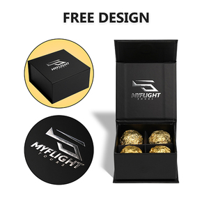 4pcs boîtes d'emballage <span class=keywords><strong>de</strong></span> <span class=keywords><strong>luxe</strong></span> en chocolat et noir 2mm d'épaisseur séparateurs feuille spécifications UV avantage avec votre logo vente en gros - Product Image 2