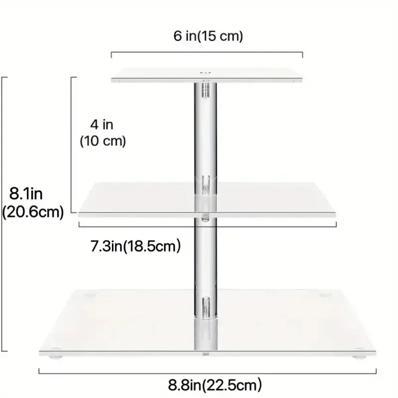 Handgemaakte Custom Clear Square Acryl Multi-Tier Dessert Cake Cookie Candy Display Toren Voor Bruiloft