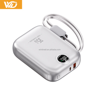 Nouvelle mini batterie externe électronique 20000 mAh, mince et portable, avec câble USB-C, Powerbanks 20000 mAh