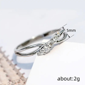 Anello a doppio strato con design a croce, stile aperto, per donna - Product Image 5