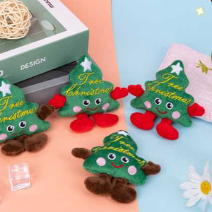 Bulk Xmas Smiling Tree Plush Keychain <b>Toy</b> Cartoon Plush <b>Toys</b> 4inch <b>Stuffed</b> Animal <b>Toys</b> <b>Soft</b> Claw Machine <b>Toys</b> for Kids Party Bag - Product Image 1