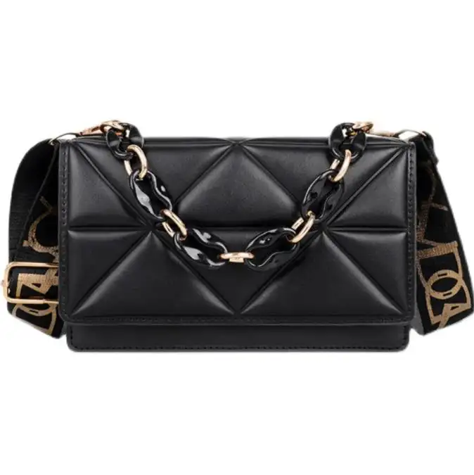 Latest High Quality Crocodile Pattern Silk Scarf Chain Handbag Strap Leather 2022 Purse Stylish Handbags With Scarfs