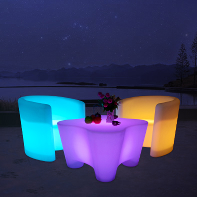 Удивительные Современные RGB 16 видов цветов светодиодные журнальный столик и стул с LED ресторанная мебель для мероприятия