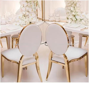 Silla de Acero Inoxidable Apilable de Alta Calidad para Bodas de Lujo, para Novios - Product Image 1