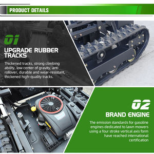 Livraison gratuite CE EPA machine de découpe d'herbe à moteur à essence avec chenilles en caoutchouc pour l'agriculture télécommande robot <span class=keywords><strong>tondeuse</strong></span> à gazon - Product Image 3