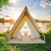 Tente triangulaire de safari haut de gamme en toile épaisse PVC Oxford Coton, imperméable quatre saisons, portable, une chambre, montage rapide