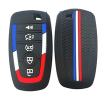 Vente en gros de couvre-clés de voiture en silicone de qualité supérieure Inspired Design adapté à plus de 300 modèles de voitures avec une rayure de course tricolore élégante
