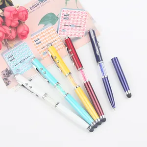fashion Factory price gift crystal pen with laser light pen promotional cheap custom laser logo led light pen