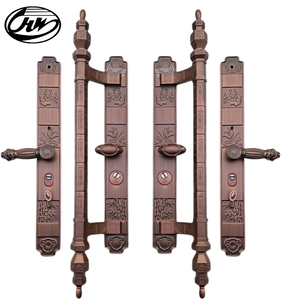 Maniglia della <span class=keywords><strong>porta</strong></span> di lusso della serratura della <span class=keywords><strong>porta</strong></span> della doppia <span class=keywords><strong>porta</strong></span> di sicurezza della maniglia di ferro antico rosso universale - Product Image 6