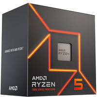 Processeur de bureau AMD Ryzen 5 7600X d'occasion, 6 cœurs, 12 threads, CPU débloqué avec refroidisseur AMD Spectre Stealth AM5