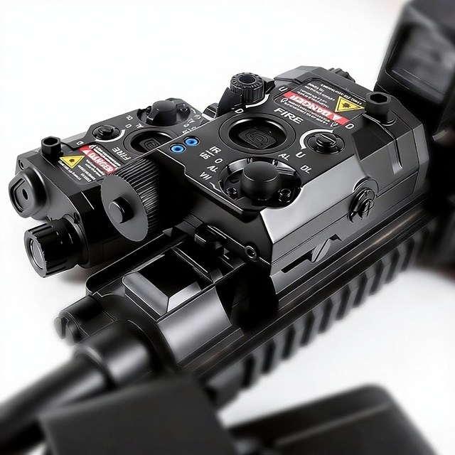 Metal Full-Function   Green Infrared Laser Flashlight Multi-Function Tactical Laser Pointer with Rat-Tail Battery Box