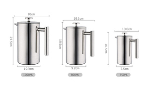 FREE SAMPLE Stainless Steel French Press Black Color Coffee Maker Double Walled Coffee Percolator Pot Manual Coffees - Product Image 3