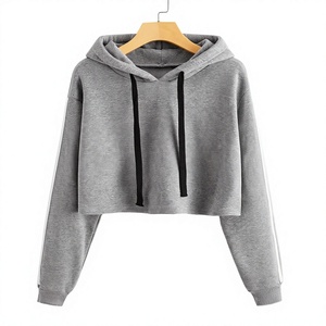 <b>Women</b> <b>Khaki</b> Hooded Sweatshirt Long Sleeve Solid Color Casual Knitted Breathable Summer Wear 100% Cotton Lined Front Sequined - Product Image 1