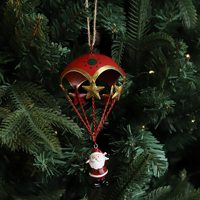 Metall-Fallschirm-Weihnachtsglocken-Ornamente, Weihnachtsmann, Schneemann, Rentier, Eisenanhänger für Weihnachtsbaum, Hängedekoration, Feiertagsdeko, Geschenk