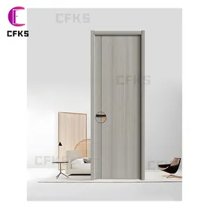 CFKSインテリアウッドドアシングルコンポジットMDFデザインウッドPVCパネルドア家のためのモダンなインテリアドア