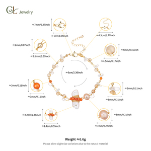 Pulsera de Perlas de Imitación con Cuentas de Cristal y Pedrería, Ligera, Ajustable, con Cierre de Langosta, Extensible, <span class=keywords><strong>para</strong></span> Mujer - Product Image 3