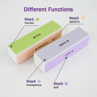 3 pièces/ensemble, vente en gros, logo personnalisé, lime à ongles à 4 faces, polissoir, barre à poncer, bloc de ponçage, tampon carré, éponge, outils de meulage