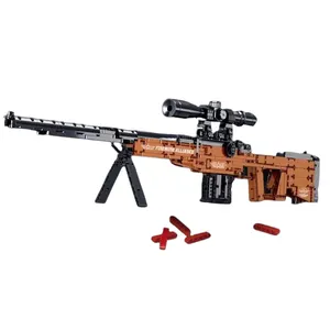 Mork 051002 saldırı tüfek AK47 makinesi awshooter AWM keskin nişancı tüfek modeli oyuncaklar ateşli silahlar mekanik yapı taşı tuğla silah