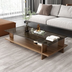 Nuovo Tavolino <span class=keywords><strong>da</strong></span> Caffè di Lusso <span class=keywords><strong>in</strong></span> <span class=keywords><strong>Vetro</strong></span> <span class=keywords><strong>Temperato</strong></span> Stile Nordico 2026, Tavolino Moderno Minimalista Trasparente per Piccoli Soggiorni - Product Image 2