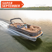 Meilleures ventes : Bateau ponton de luxe de 23 pieds, type yacht, en aluminium, avec moteur hors-bord, pour sports nautiques et pêche, Vietnam, à ramer
