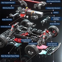 JJRC C8826 Camioneta RC de Escala 1/10 4WD, Auto de Carreras de Rally con Control Remoto de 2.4G, Motor sin Escobillas, ESC Impermeable, RTR