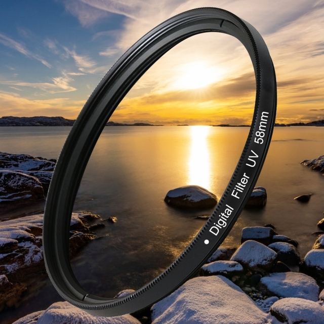 Professional 58mm Multi-Coated UV Filter - HD Optical Glass Lens Protector with Water & Oil Repellent