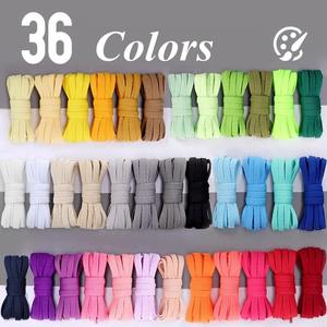 Vente flash : lacets plats en polyester monocouche de 8 mm pour baskets, lacets de chaussures en 36 couleurs, lacets plats colorés pour baskets, qualité de course - Product Image 1